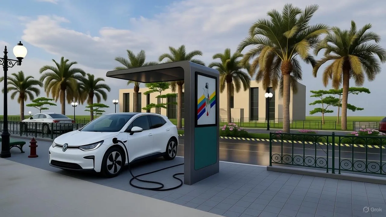 Smart EV charging station render